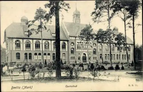 Ak Beelitz Mark, Zentralbad, Außenansicht, Eingang