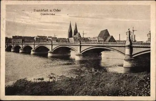 Ak Frankfurt an der Oder, Oderbrücke, Stadt