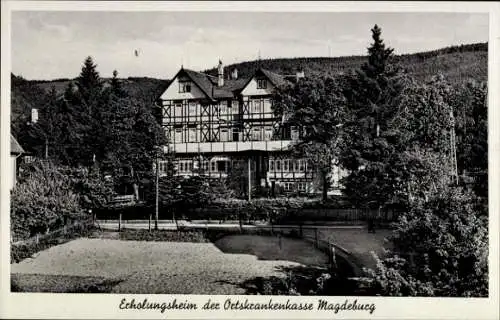 Ak Hasserode Wernigerode am Harz, Klippmühle, Erholungsheim der Ortskrankenkasse Magdeburg