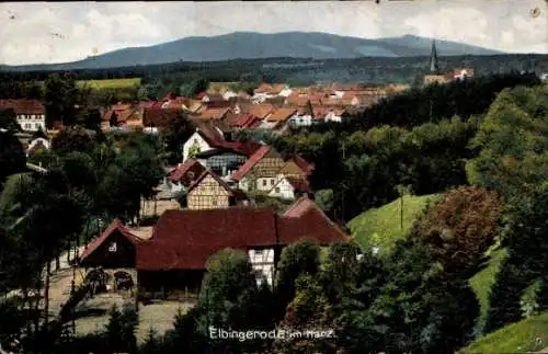 Ak Elbingerode Oberharz am Brocken, Gesamtansicht, Fachwerkhäuser
