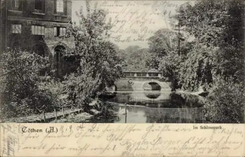 Ak Cöthen Köthen in Anhalt, Schlosspark