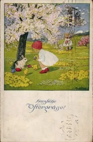 Künstler Ak Ebner, Pauli, Ostergrüße