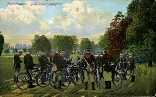 Ak Jägerbataillon Radfahrerkompanie, Deutsche Soldaten in Uniformen