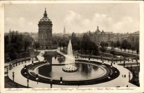 Ak Mannheim in Baden, Friedrichsplatz, Rosengarten, Konzerthaus, Brunnen