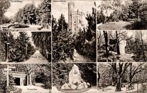 Ak Göttingen in Niedersachsen, Bismarckturm, Weiße Wand, Forsthöhle