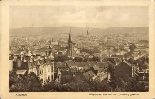 Ak Aachen, Aussicht auf  Westlicher Stadtteil, Lousberg