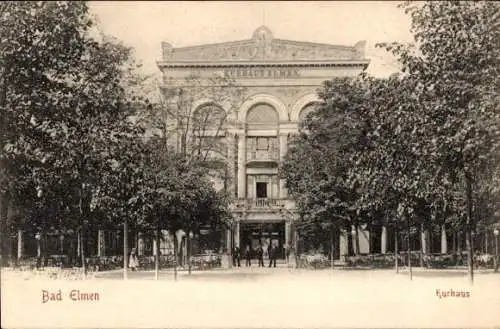Ak Bad Elmen Salzelmen Schönebeck an der Elbe, Kurhaus, Sehr schöne Architektur, Bäume im Vorderg
