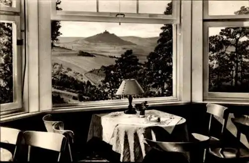 Ak Arnstadt Thüringen, HO Gaststätte Berggasthaus Alteburg, Blick zur Wachsenburg