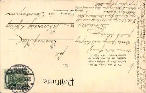 Künstler Ak Hund an der Litfaßsäule sitzend, Reim