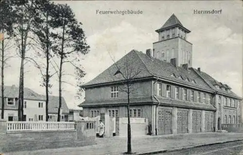 Ak Jerzmanice Zdrój Bad Hermsdorf Schlesien, Feuerwehrgebäude