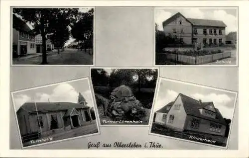 Ak Olbersleben Buttstädt in Thüringen, Turnhalle, Turner Ehrenhain, Kinderheim, Schule