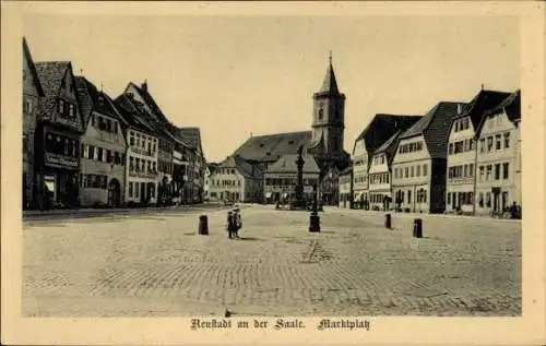 Ak Bad Neustadt an der Saale Unterfranken, Blick auf den Marktplatz, Kirche