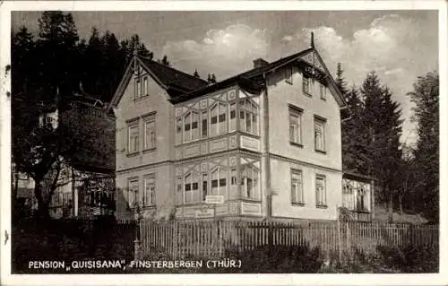 Ak Finsterbergen Friedrichroda im Thüringer Wald, Pension Quisisana, Gebäude mit Fenstern, Bäume,