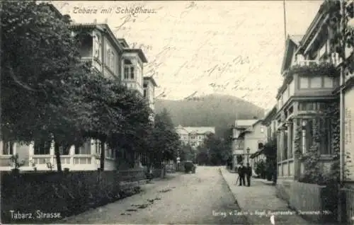 Ak Tabarz Thüringen, Straße mit Schiesshaus