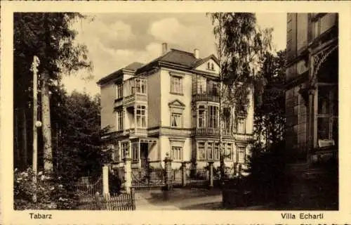 Ak Tabarz im Thüringer Wald, Villa Echarti, Architektur, Bäume, Zaun, keine sichtbaren Menschen
