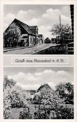 Ak Naundorf vor der Haide in Anhalt, Straße, Gasthof Erholung