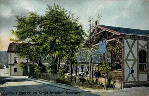 Ak Dorndorf Dornburg an der Saale Thüringen, Gasthof zum blauen Schild