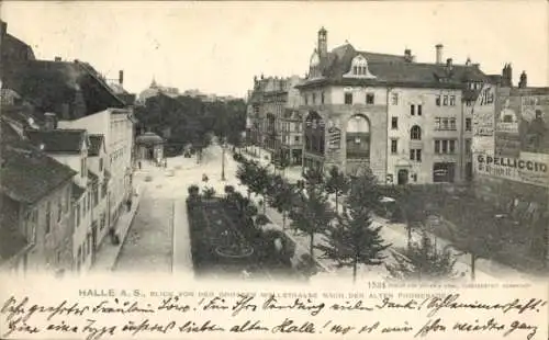 Ak Halle an der Saale, Blick von der Grosse Willstraße, Alte Promenade, Stadtansicht Halle