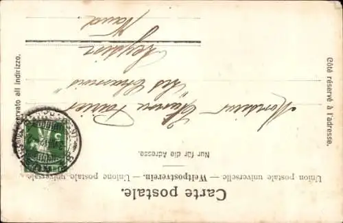 Passepartout Ak Saint Aubin Sauges Kanton Neuenburg, Gesamtansicht, Ruderboot, Flagge