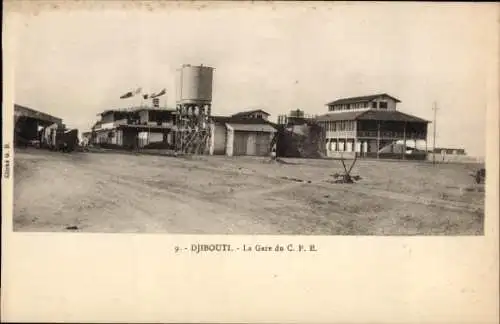 Ak Dschibuti Djibouti, La Gare du C.F.E., Bahnhof