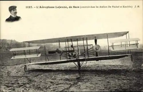 Ak L'Aéroplane Lejeune, de face, Ateliers De Pischof et Koechlin