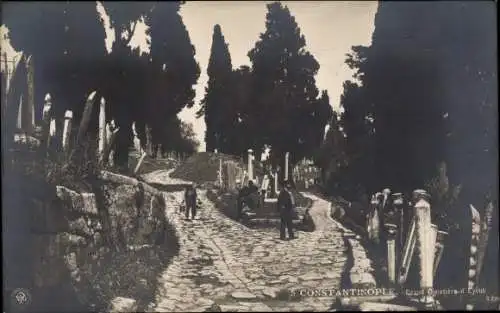 Ak Konstantinopel Istanbul Türkei, Grand Cimetiere d'Eyoub, Friedhof