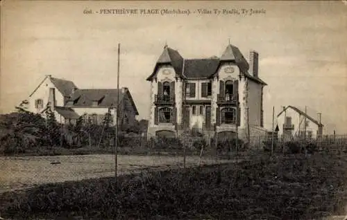 Ak Penthièvre Saint Pierre Quiberon Morbihan, Historische Villen, Villa Ty Paulic, Ty Jannic, Mor
