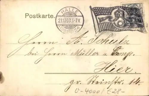 Ak Halle an der Saale,  Heinrichstrasse, Kaiserstrasse, Pauluskirche, Stadtansicht