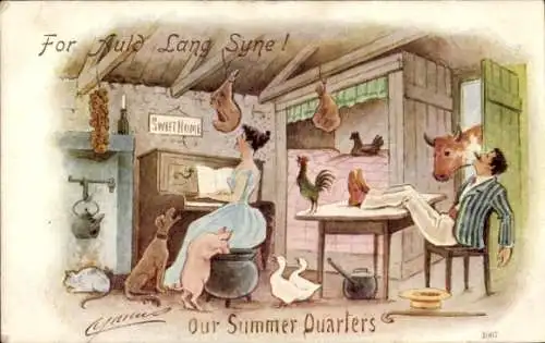 Künstler Ak Cynicus, For Auld Lang Syne