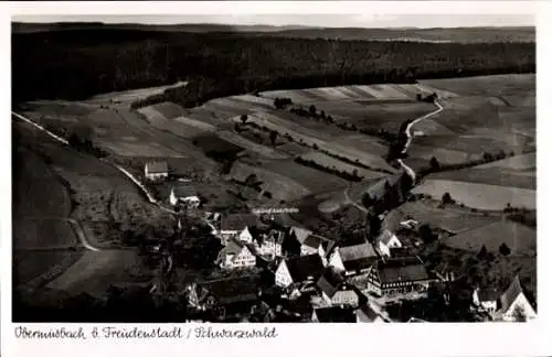 Ak Obermusbach Musbach Freudenstadt im Schwarzwald, Fliegeraufnahme