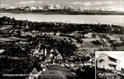 Ak Kippenhausen Immenstaad am Bodensee Baden Württemberg, Fliegeraufnahme, Haus Spinnenhirn