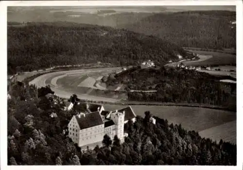 Ak Ergenzingen Rottenburg am Neckar, Fliegeraufnahme, Schloss-Restaurant Weitenburg