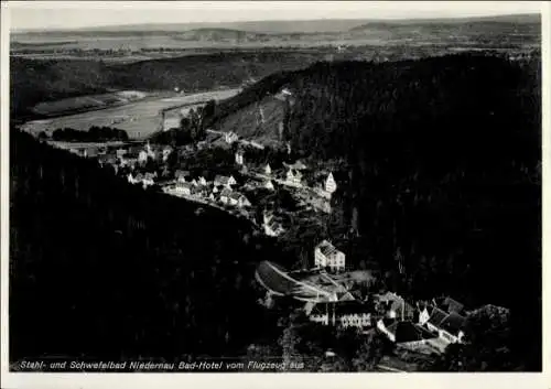 Ak Bad Niedernau Rottenburg am Neckar, Luftaufnahme von  Stahl- und Schwefelbad, Bad-Hotel