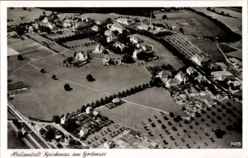 Ak Insel Reichenau Bodensee, Luftaufnahme