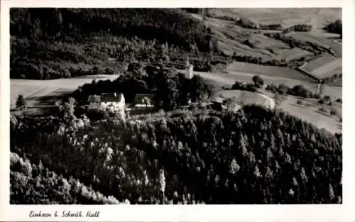 Ak Schwäbisch Hall in Württemberg, Luftaufnahme von Einkorn, Waldlandschaft, Forsthaus, Restauran