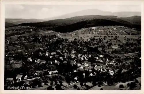 Ak Wollbach Kandern im Schwarzwald Baden, Landschaftsansicht von Wollbach, Hügel, Häuser, Bäume