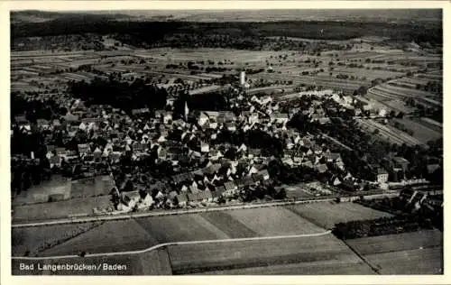 Ak Langenbrücken Bad Schönborn in Baden, Fliegeraufnahme