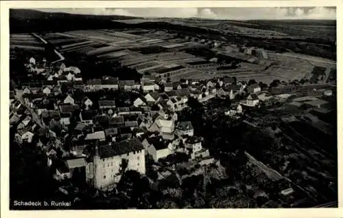 Ak Schadeck Runkel an der Lahn, Fliegeraufnahme