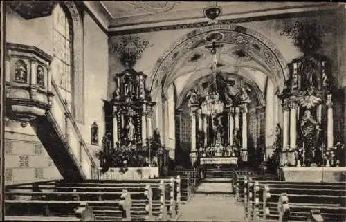 Ak Unterbaldingen Bad Dürrheim im Schwarzwald, Pfarrkirche, Innenansicht