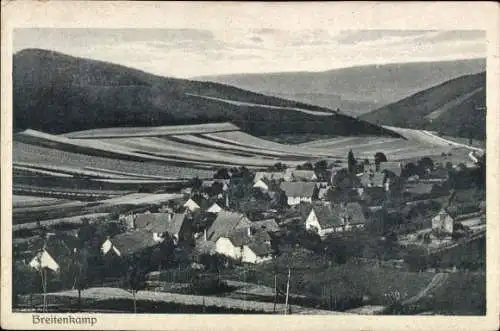 Ak Breitenkamp Kirchbrak Weserbergland, blick auf  ländliche Landschaft, Hügel, Häuser