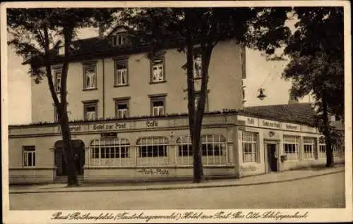 Ak Bad Rothenfelde am Teutoburger Wald, Hotel zur Post, Cafe, Park-Platz, Rad  Teutoburgerwald