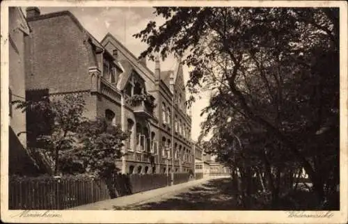 Ak Nordseebad Norderney Ostfriesland, Marienheim, Vorderansicht,  Architektur, Bäume, Straße
