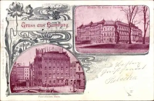 Ak Hamburg Mitte Altstadt, Ansicht von Patriotischem Haus, Museum für Kunst und Gewerbe, Hamburg
