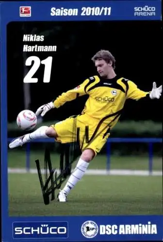 Autogrammkarte Fußballer Niklas Hartmann, DSC Arminia, Autogramm
