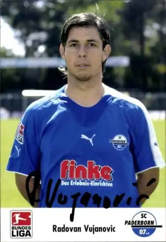 Autogrammkarte Fußballer Radovan Vujanovic, SC Paderborn 07, Autogramm