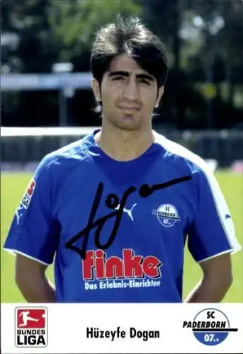 Autogrammkarte Fußballer Hüzeyfe Dogan, SC Paderborn 07, Autogramm
