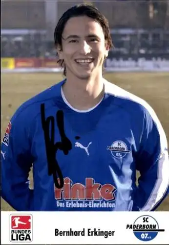 Autogrammkarte Fußballer Bernhard Erkinger, SC Paderborn 07, Autogramm