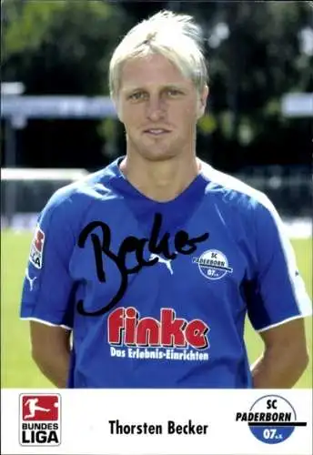 Autogrammkarte Fußballer Thorsten Becker, SC Paderborn 07, Autogramm