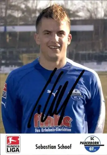Autogrammkarte Fußballer Sebastian Schoof, SC Paderborn 07, Autogramm