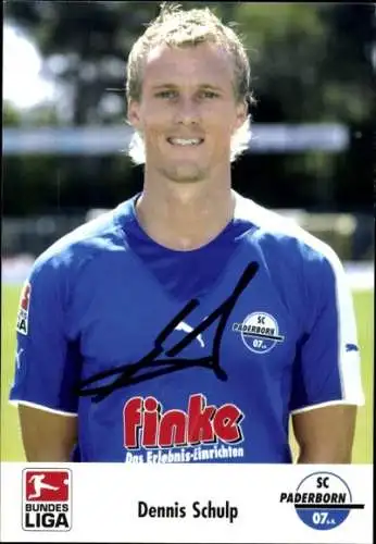 Autogrammkarte Fußballer Dennis Schulp, SC Paderborn 07, Autogramm